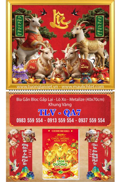 Bìa lịch gập lò xo Khai Xuân Khởi Lộc