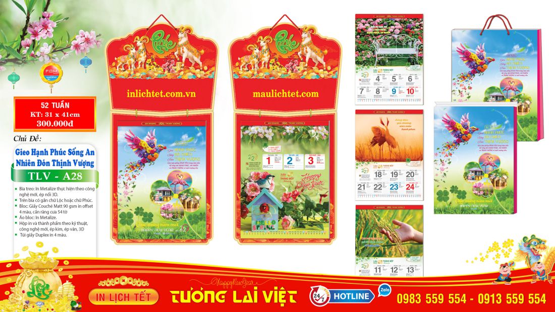 Bloc 52 tuần Khánh Treo Chữ Nổi