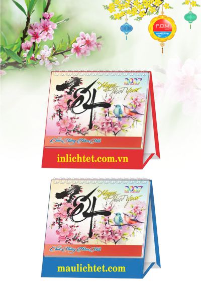 Lịch bàn đứng Thư Pháp Xuân