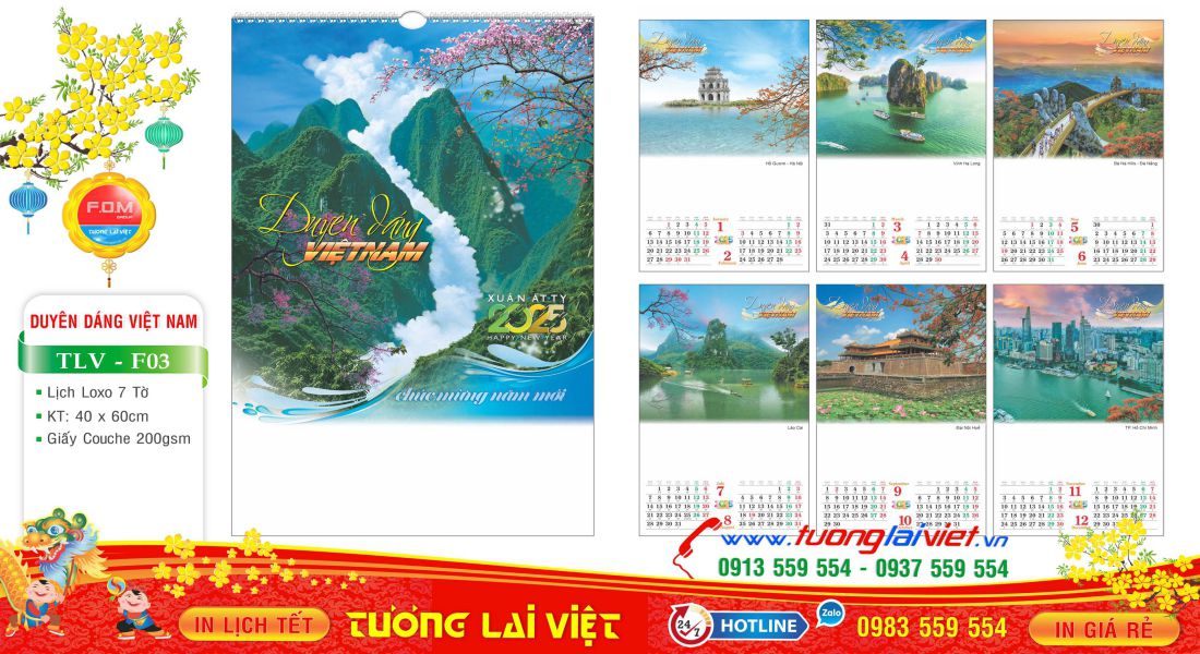 Mẫu Lịch Tờ Du Lịch Việt Nam