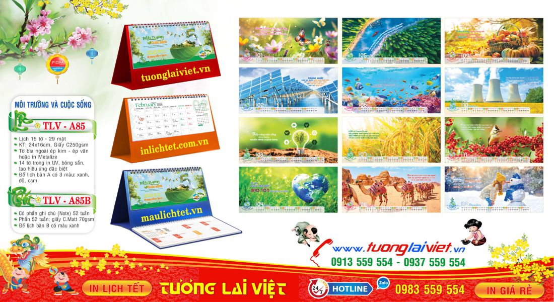 Mẫu Lịch Để Bàn Môi Trường Cuộc Sống