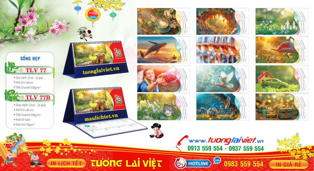 Mẫu Lịch Để Bàn Sống Đẹp